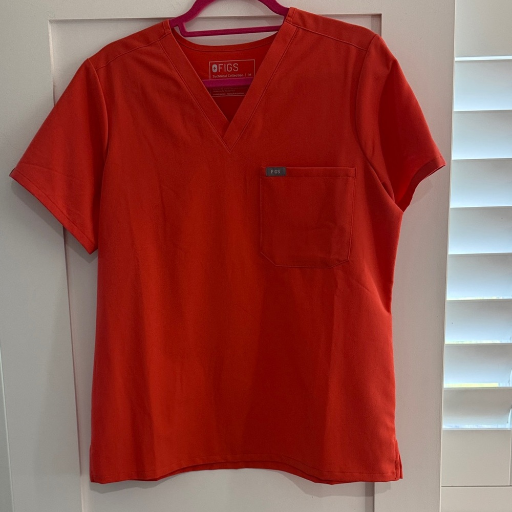 Figs Womens Catarina Scrub Top Orange